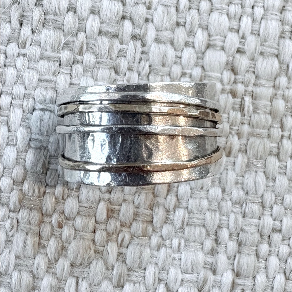 Israel Sterling Silver and Gold Tone Women's Ring Size 8